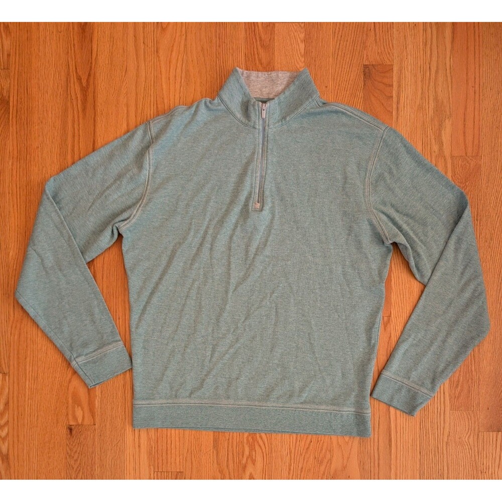 Johnnie-O  HANKS 1/4-Zip Pullover Men Medium Long Sleeve Cotton Modal Aegean Sea